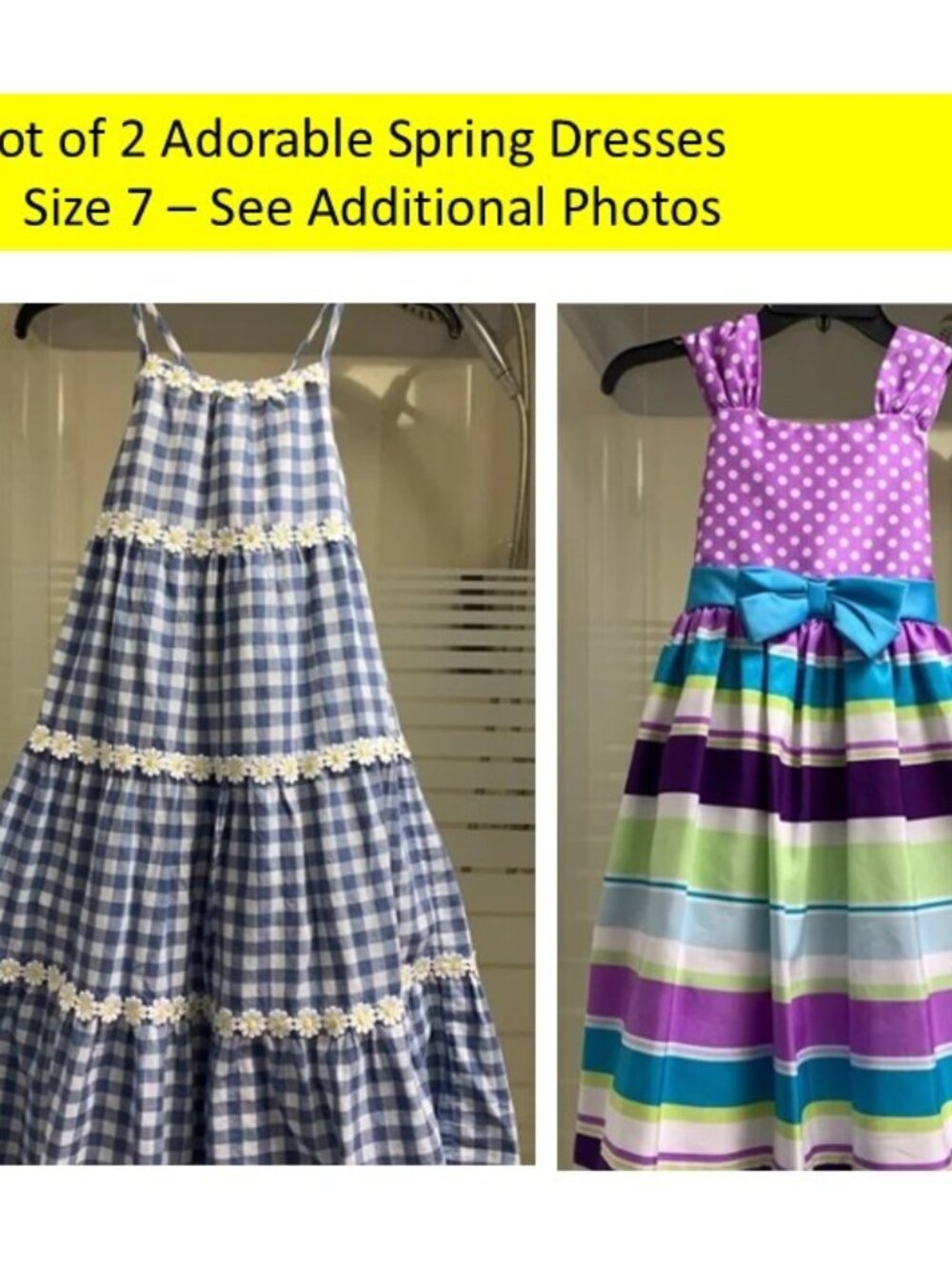 Lot of 2 Girls' Adorable Dresses Size 7 - EUC